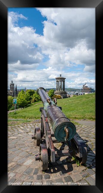 The Portuguese Cannon on Carlton Hill, Carlton Hill, Edinburgh. Scotland Framed Print by Dave Collins