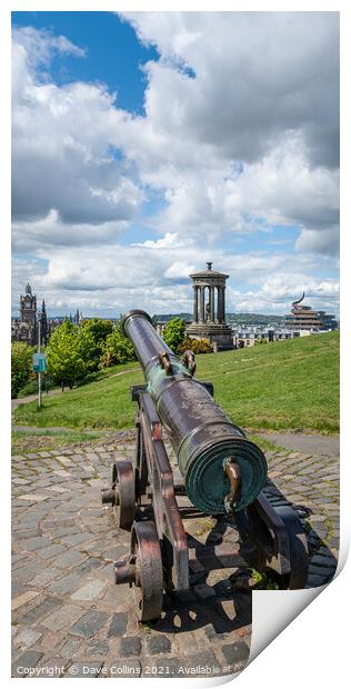 The Portuguese Cannon on Carlton Hill, Carlton Hill, Edinburgh. Scotland Print by Dave Collins