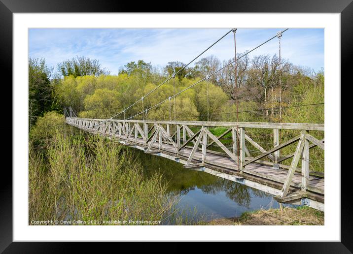 Monteviot Suspension Foot Bridge across the Teviot near Harestanes, Jedburgh Framed Mounted Print by Dave Collins