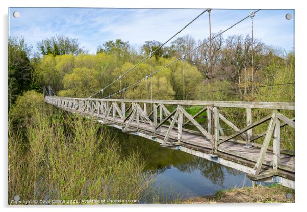 Monteviot Suspension Foot Bridge across the Teviot near Harestanes, Jedburgh Acrylic by Dave Collins