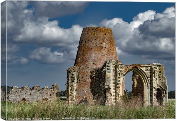 St Benet's Abbey Ruin Canvas Print by Philip Hodges aFIAP ,