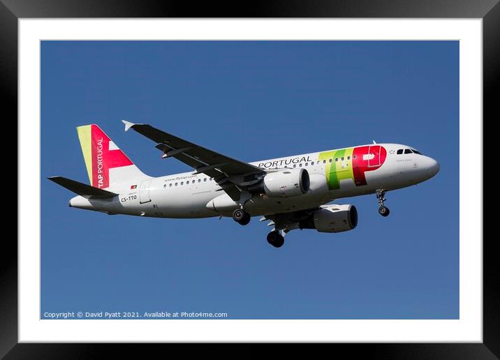 TAP Air Portugal Airbus A319        Framed Mounted Print by David Pyatt