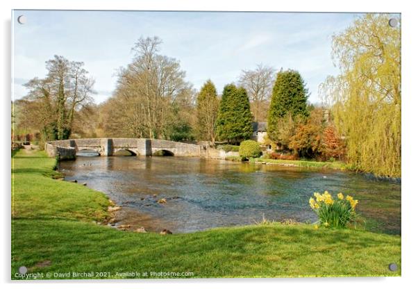 Springtime at Ashford-in-the-Water, Derbyshire Acrylic by David Birchall