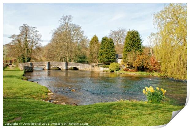 Springtime at Ashford-in-the-Water, Derbyshire Print by David Birchall