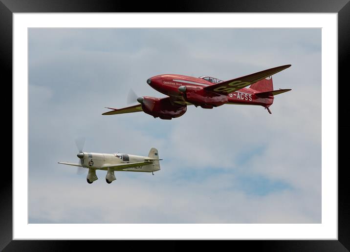 DH88 Comet and Percival Mew Gull  Framed Mounted Print by J Biggadike