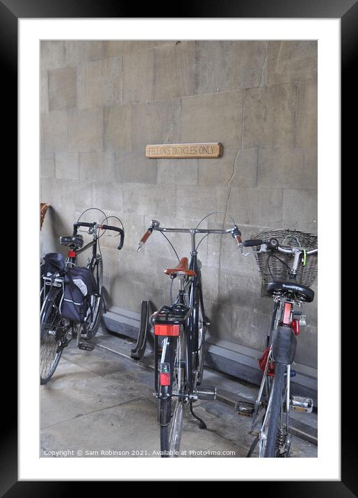 Cambridge University Bicycles Framed Mounted Print by Sam Robinson