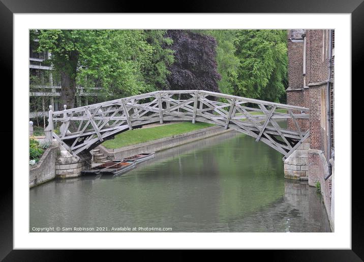 Mathematical Bridge, Cambridge Framed Mounted Print by Sam Robinson