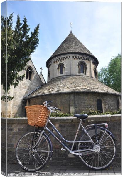 Bicycle and Round House, Cambridge Canvas Print by Sam Robinson