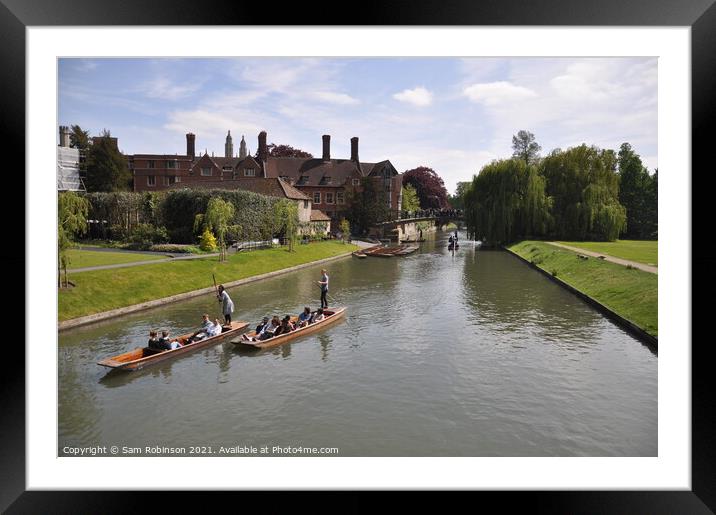 Punting on the River Cam Framed Mounted Print by Sam Robinson
