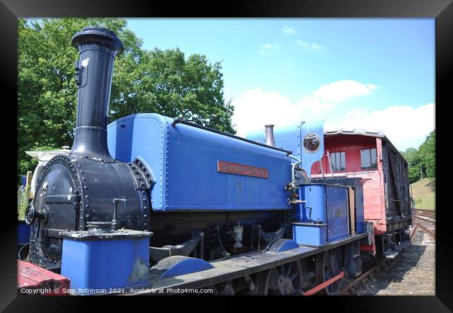 Blue Steam Engine, Bluebell Railway Framed Print by Sam Robinson