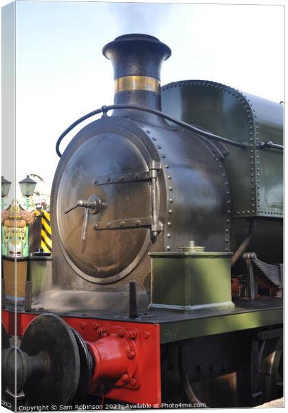 Close up of front of Steam Engine Canvas Print by Sam Robinson