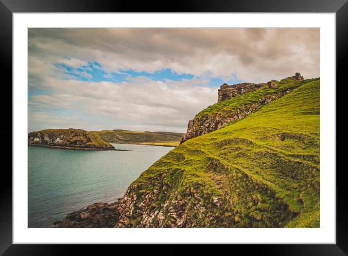 Duntulm Castle Framed Mounted Print by Duncan Loraine