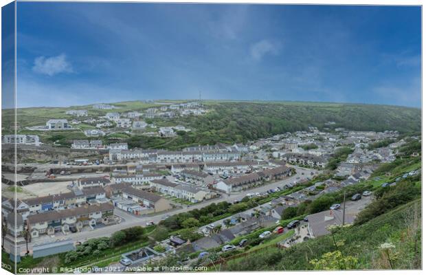 The Town of Portreath, Landscape, Cornwall Canvas Print by Rika Hodgson