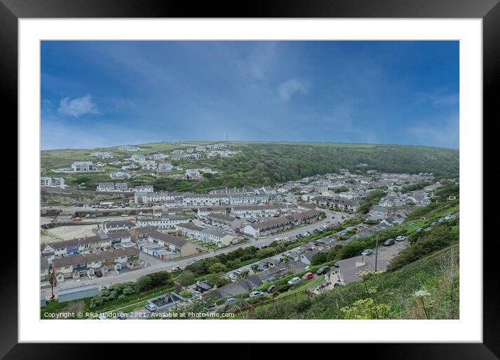 The Town of Portreath, Landscape, Cornwall Framed Mounted Print by Rika Hodgson