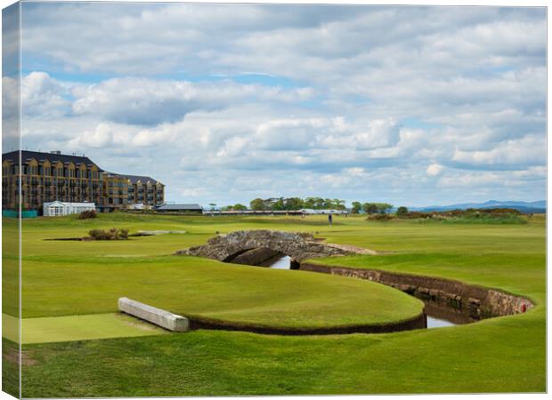 Swilken Bridge, The Old Course, St Andrews. Canvas Print by Tommy Dickson