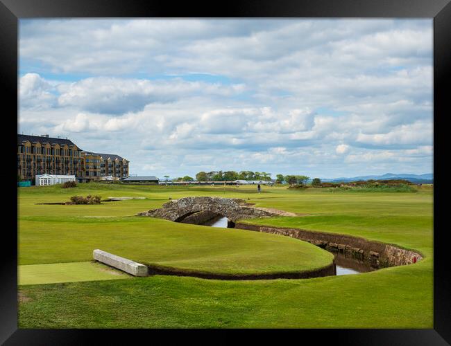 Swilken Bridge, The Old Course, St Andrews. Framed Print by Tommy Dickson
