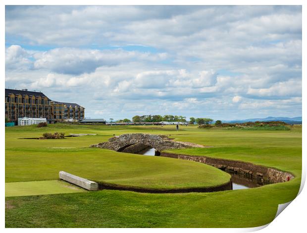 Swilken Bridge, The Old Course, St Andrews. Print by Tommy Dickson