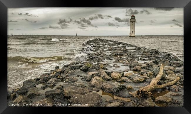 New Brighton Wirral at the turn of the tide. Framed Print by Phil Longfoot
