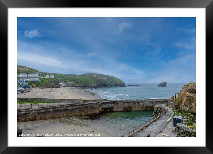 Portreath Harbour, Cornwall, England Framed Mounted Print by Rika Hodgson