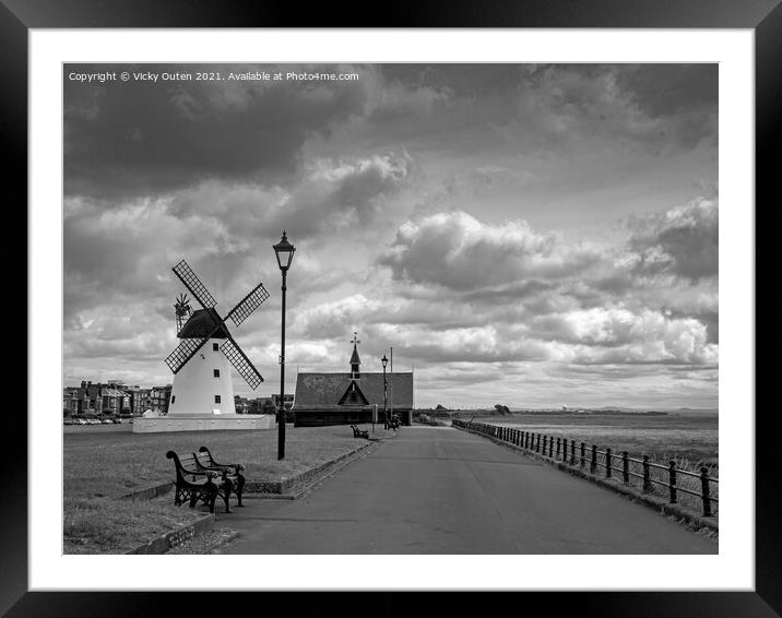 Lytham Windmill & Old Lifeboat House Framed Mounted Print by Vicky Outen