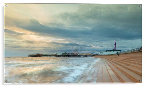 Blackpool Tower and Central Pier Acrylic by Phil Durkin DPAGB BPE4