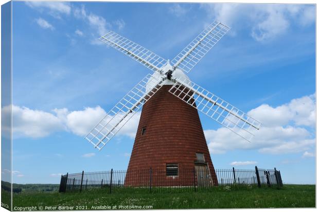 Halnaker Windmill Canvas Print by Peter Barber
