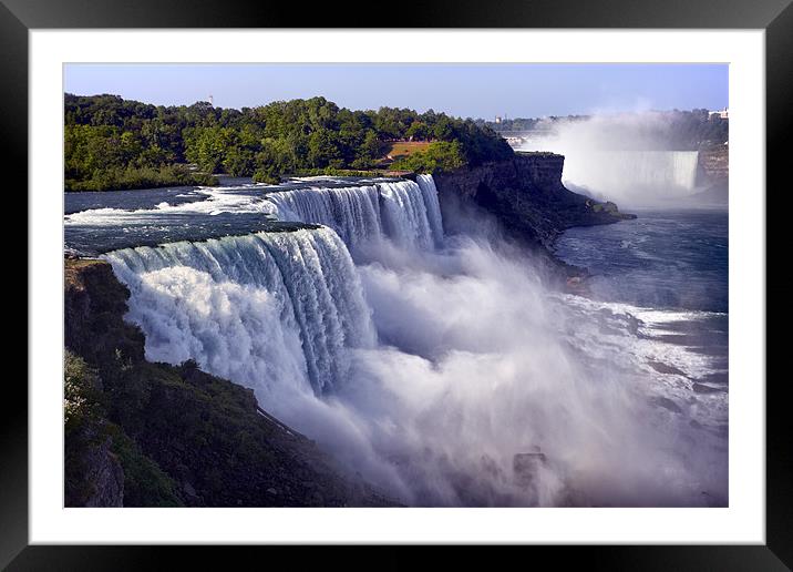 The Fury of the American Falls - Niagara Framed Mounted Print by Sharpimage NET