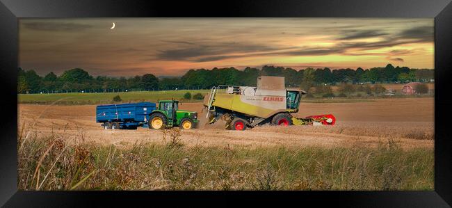 Gathering the Harvest in Wiltshire Framed Print by Dave Williams