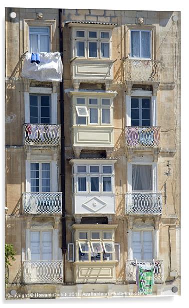 Windows and balconies Acrylic by Howard Corlett