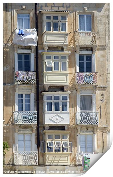 Windows and balconies Print by Howard Corlett