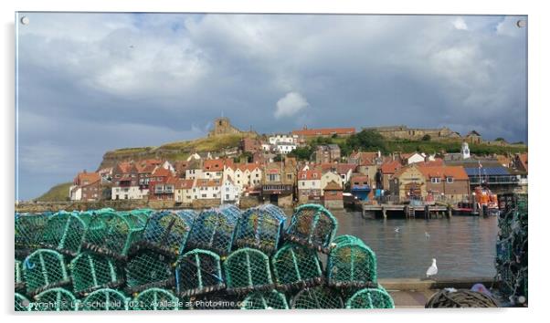 Whitby Harbour  Acrylic by Les Schofield
