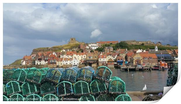 Whitby Harbour  Print by Les Schofield