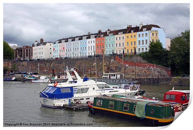 Bristol Harbour Houses Print by Oxon Images