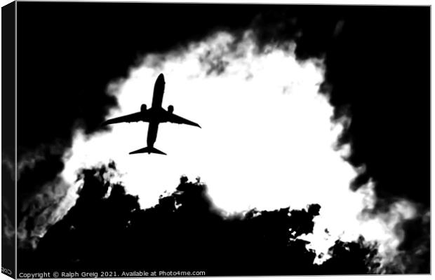 Shadow of a plane Canvas Print by Ralph Greig