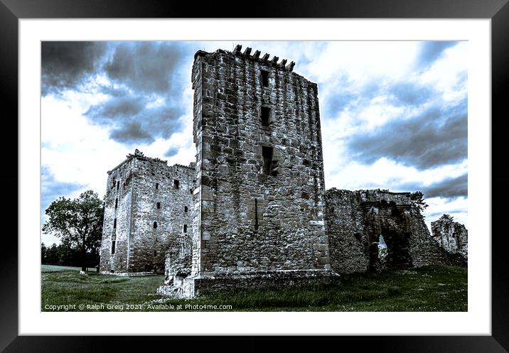Spynie Castle Framed Mounted Print by Ralph Greig
