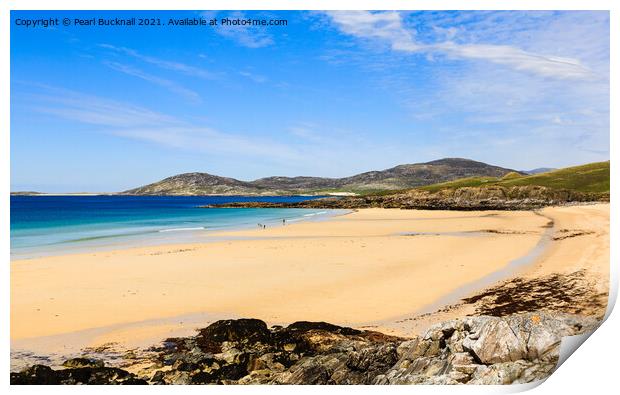 Beautiful Beach Harris Outer Hebrides Scotland Print by Pearl Bucknall