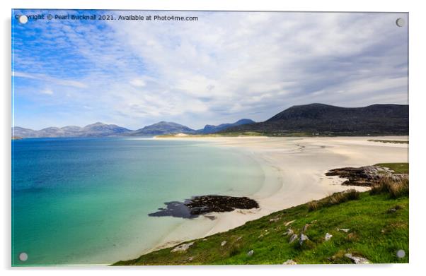 Beautiful Luskentyre Beach Harris Scotland Acrylic by Pearl Bucknall