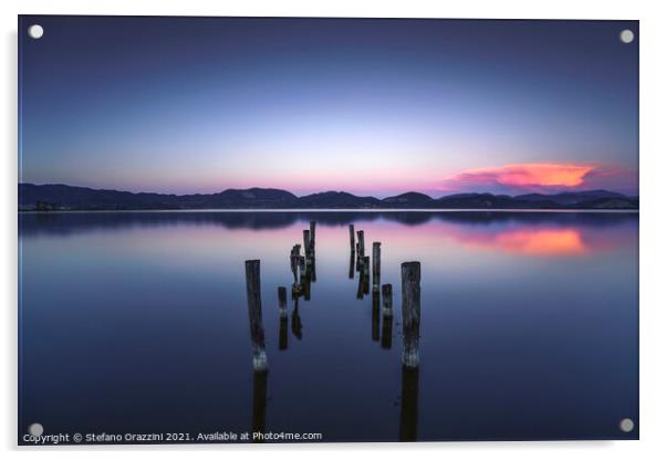 Pier Remains Twilight Acrylic by Stefano Orazzini