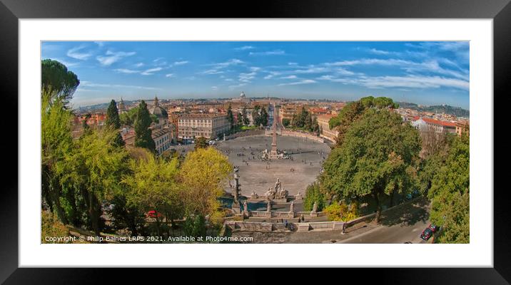Roma Piazza del Poppolo Framed Mounted Print by Philip Baines