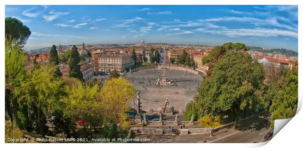 Roma Piazza del Poppolo Print by Philip Baines