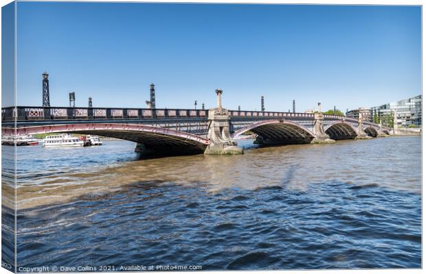 Lambeth Bridge over the River Thames in London, UK Canvas Print by Dave Collins