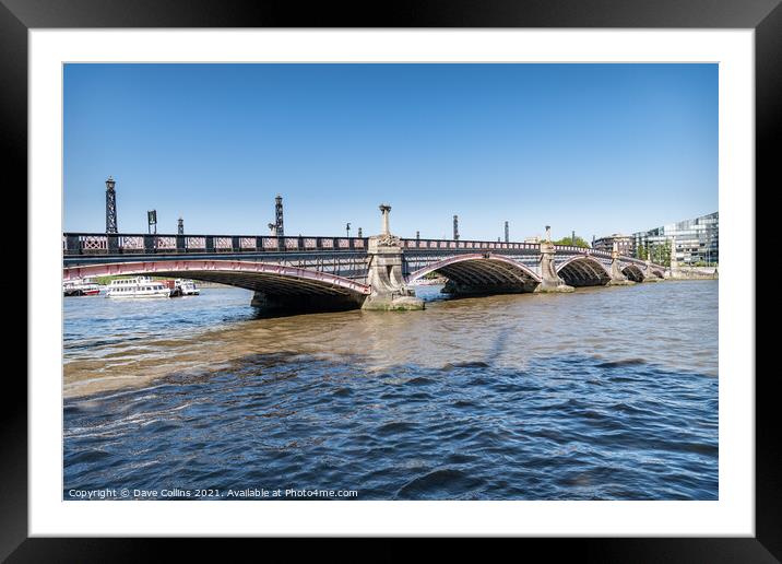 Lambeth Bridge over the River Thames in London, UK Framed Mounted Print by Dave Collins