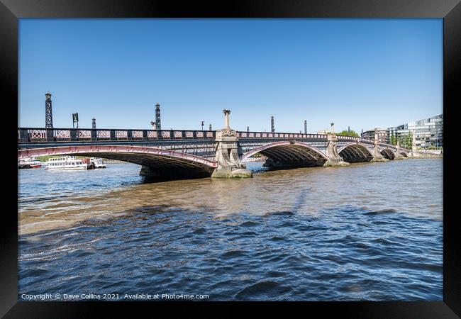 Lambeth Bridge over the River Thames in London, UK Framed Print by Dave Collins
