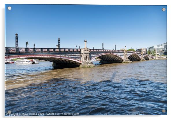 Lambeth Bridge over the River Thames in London, UK Acrylic by Dave Collins