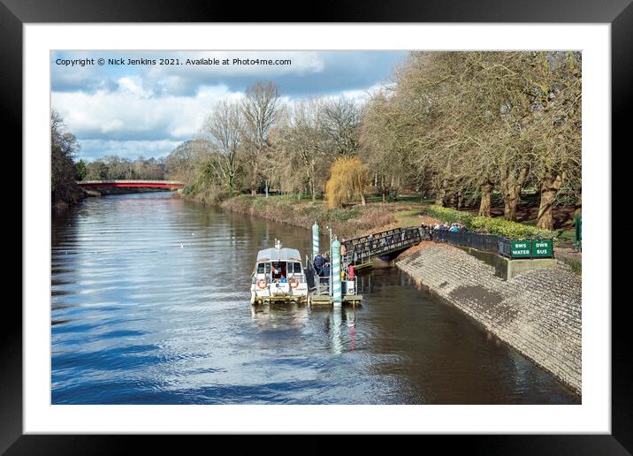 River Taff and Water Boat Bute Park Cardiff Framed Mounted Print by Nick Jenkins