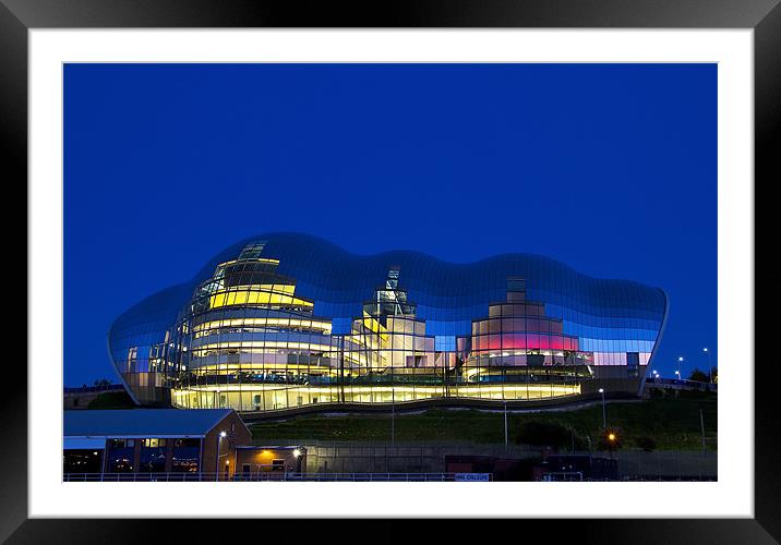 The Gateshead Sage at Night Framed Mounted Print by Kevin Tate