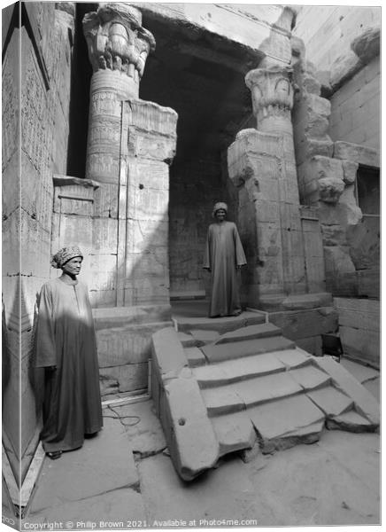  Horus Temple in Egypt - B&W Canvas Print by Philip Brown