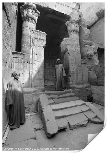  Horus Temple in Egypt - B&W Print by Philip Brown