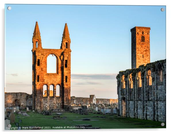 St Andrews Cathedral at Sunset Acrylic by Mark Sunderland