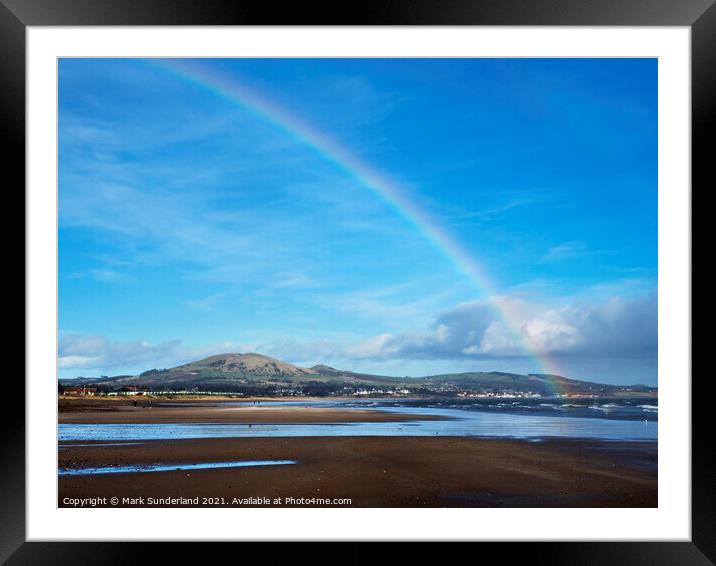 Rainbow over Largo Bay Framed Mounted Print by Mark Sunderland